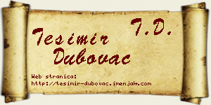 Tešimir Dubovac vizit kartica